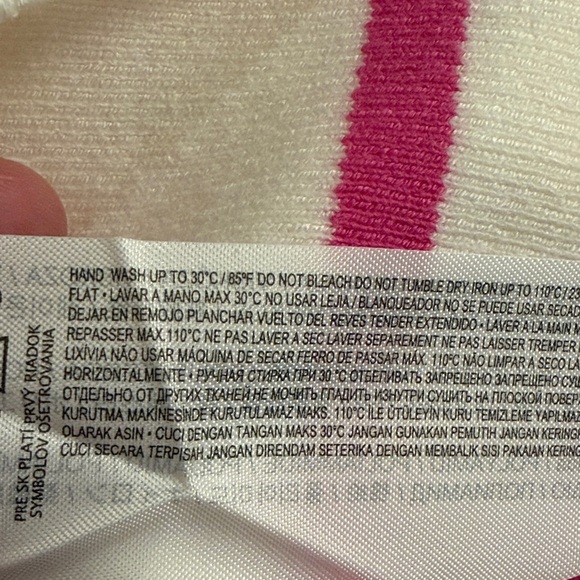 Mango White w/ Fuchsia Stripes Boat-Neck Knitted Sweater/NWT/XXL - Picture 11 of 14